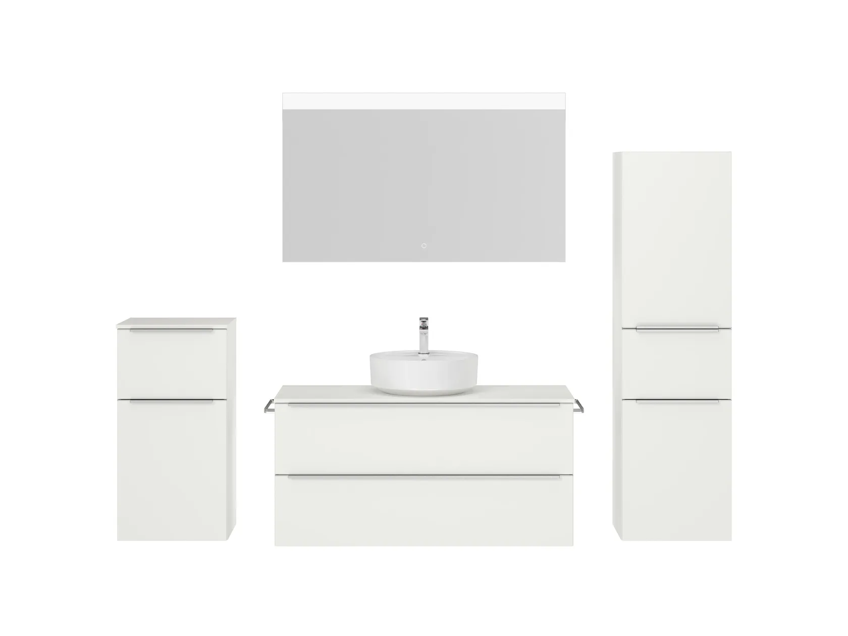 Atlas Ensemble sous vasque avec miroir et colonnes 1