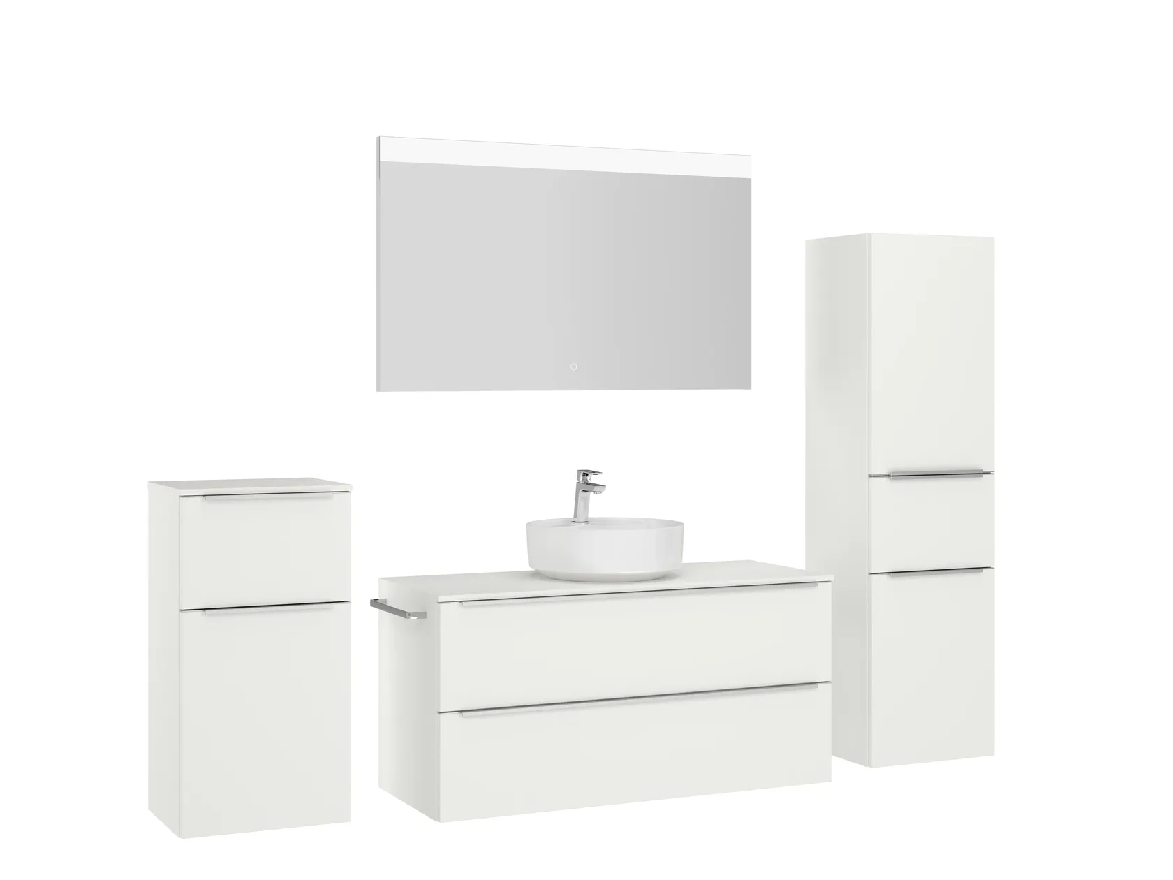 Atlas Ensemble sous vasque avec miroir et colonnes 3