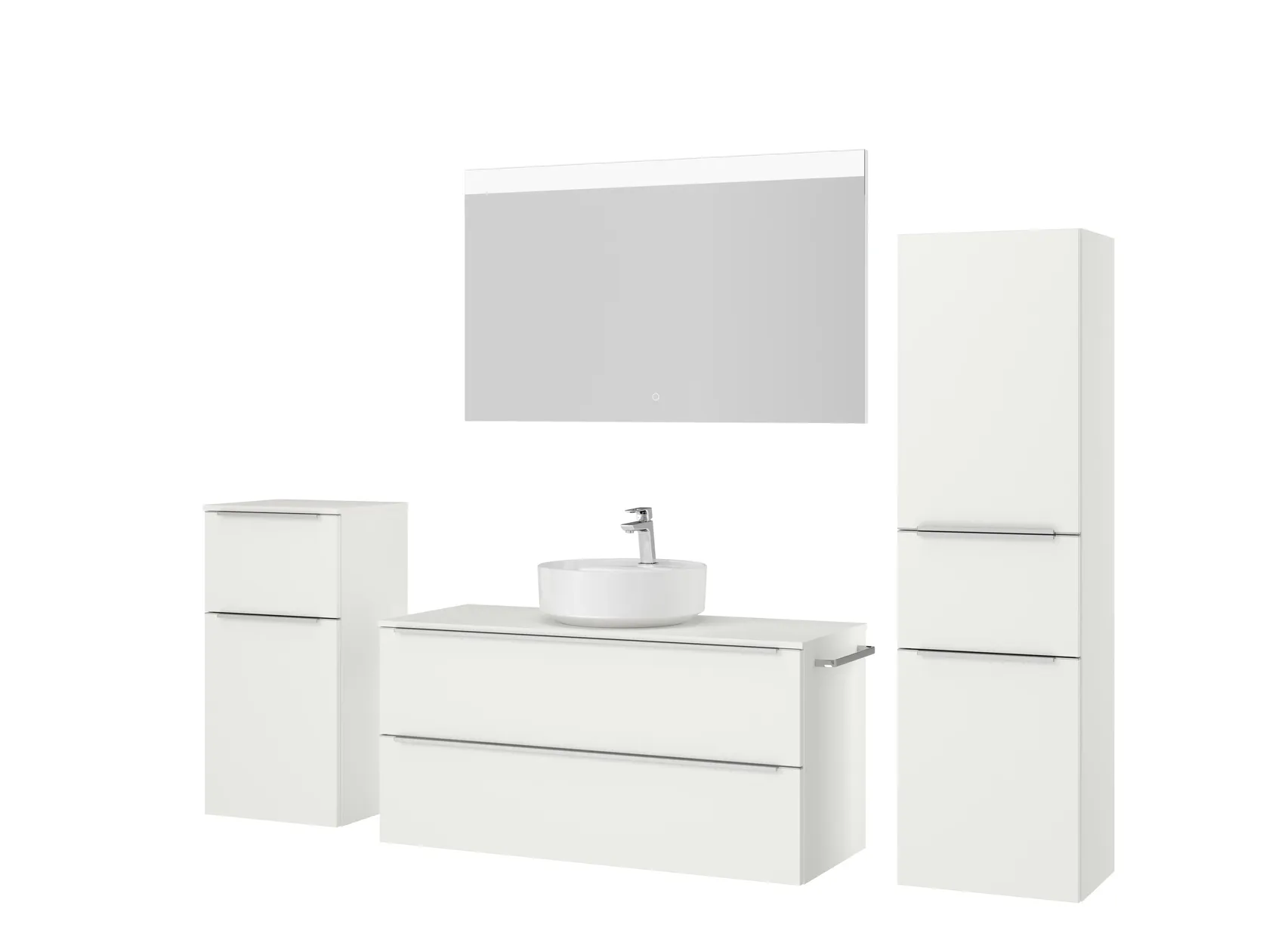 Atlas Ensemble sous vasque avec miroir et colonnes 5