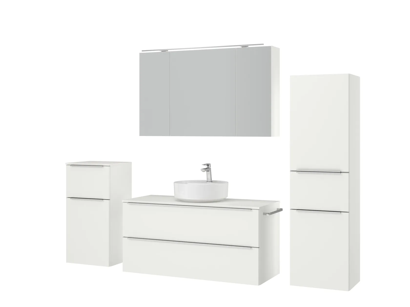 Atlas Ensemble sous vasque avec miroir et colonnes 5