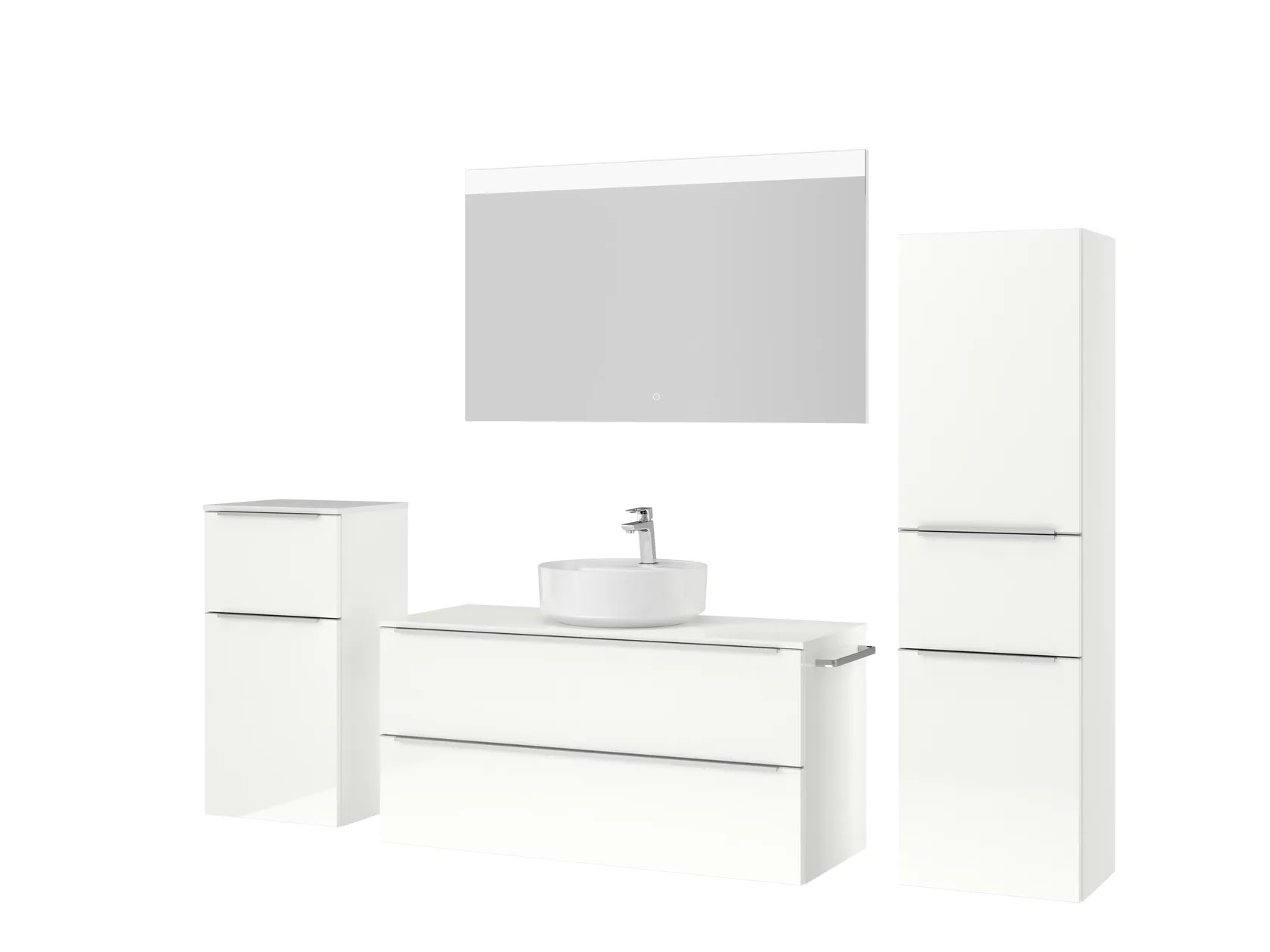 Atlas Ensemble sous vasque avec miroir et colonnes 5