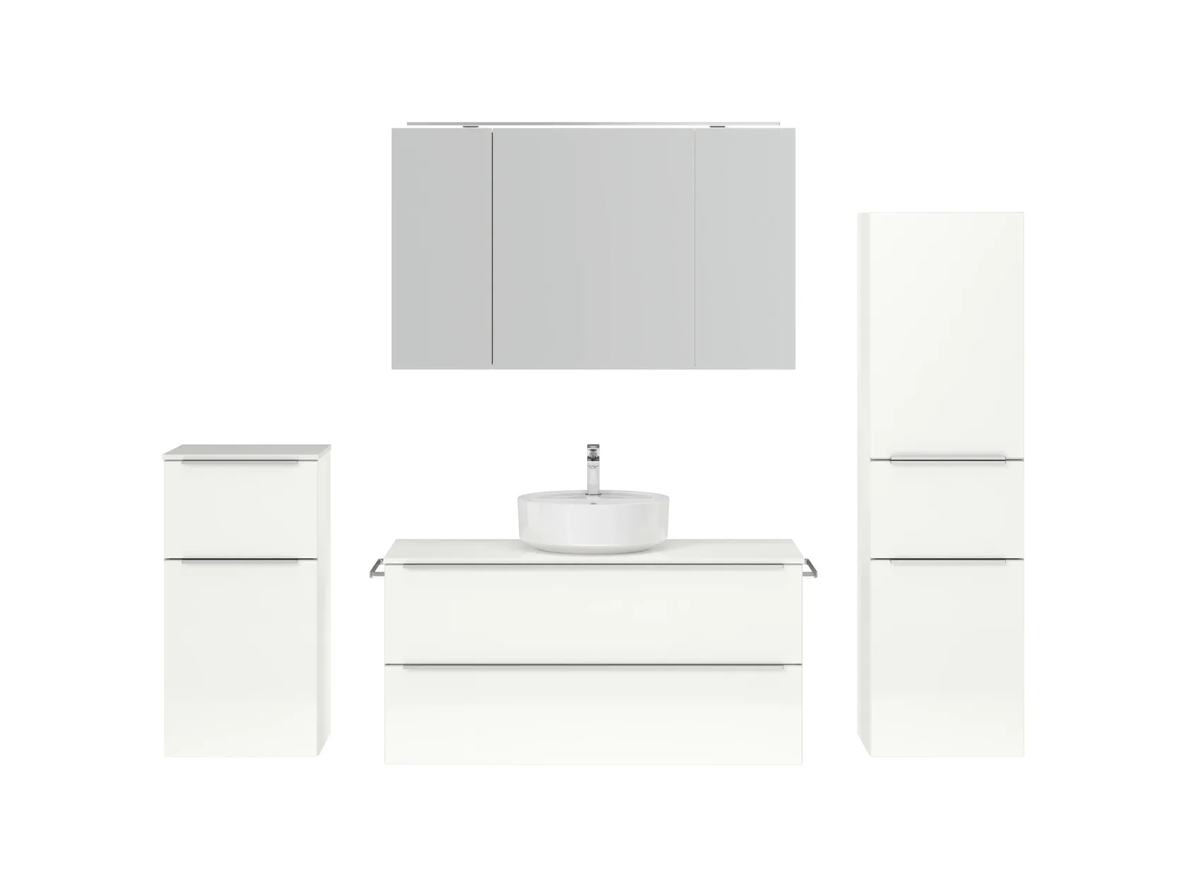 Atlas Ensemble sous vasque avec miroir et colonnes 1