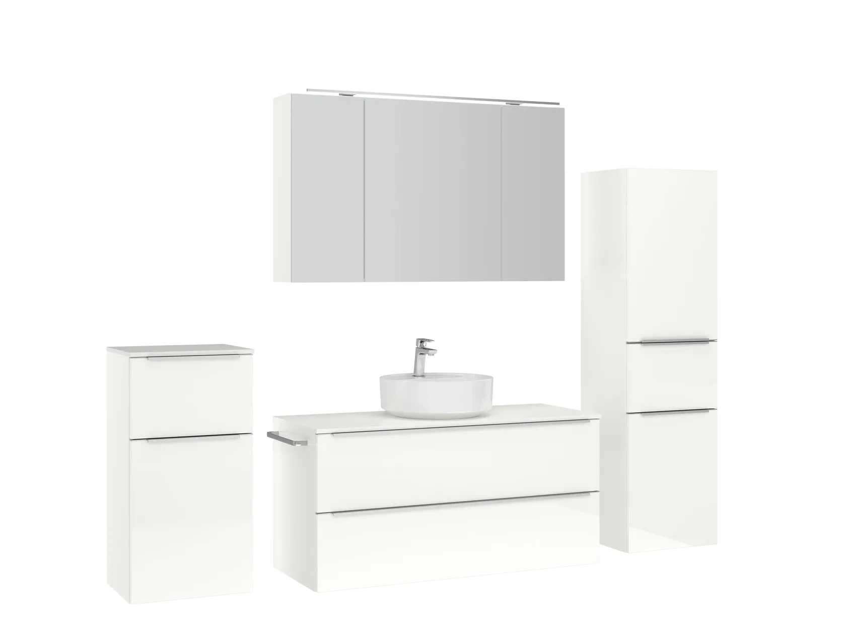 Atlas Ensemble sous vasque avec miroir et colonnes 3