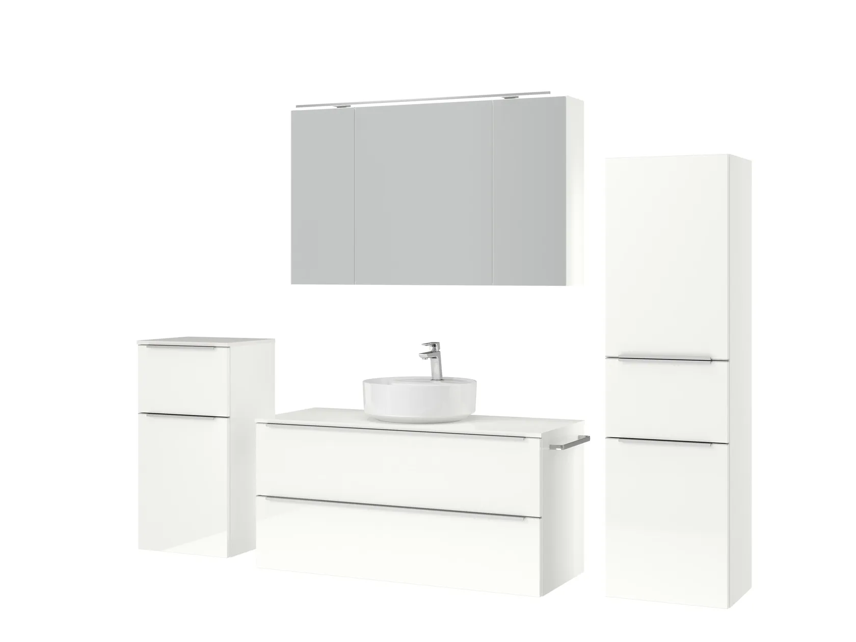 Atlas Ensemble sous vasque avec miroir et colonnes 5