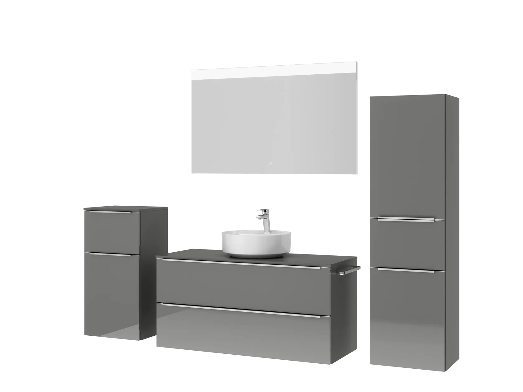 Atlas Ensemble sous vasque avec miroir et colonnes 5