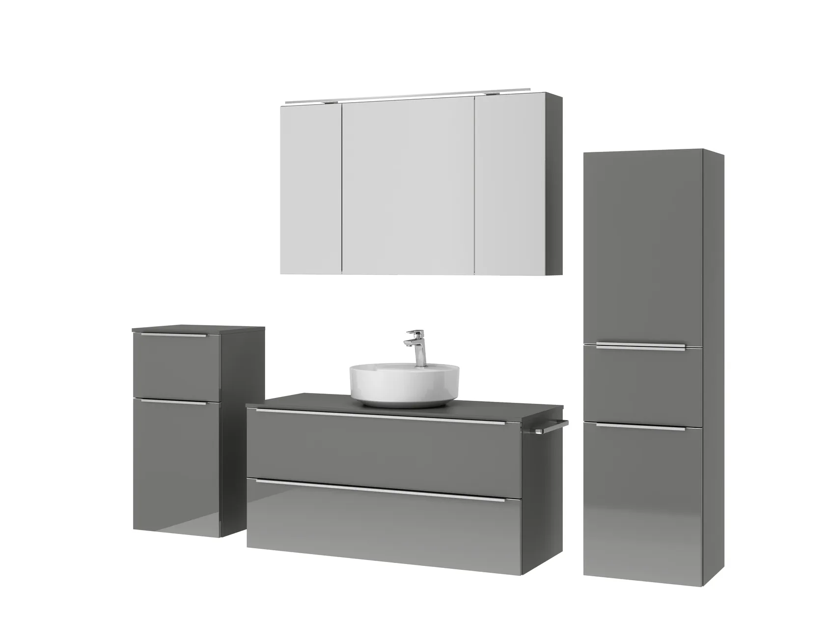 Atlas Ensemble sous vasque avec miroir et colonnes 5