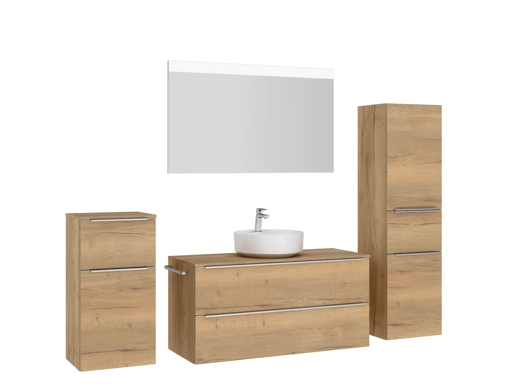 Atlas Ensemble sous vasque avec miroir et colonnes 3