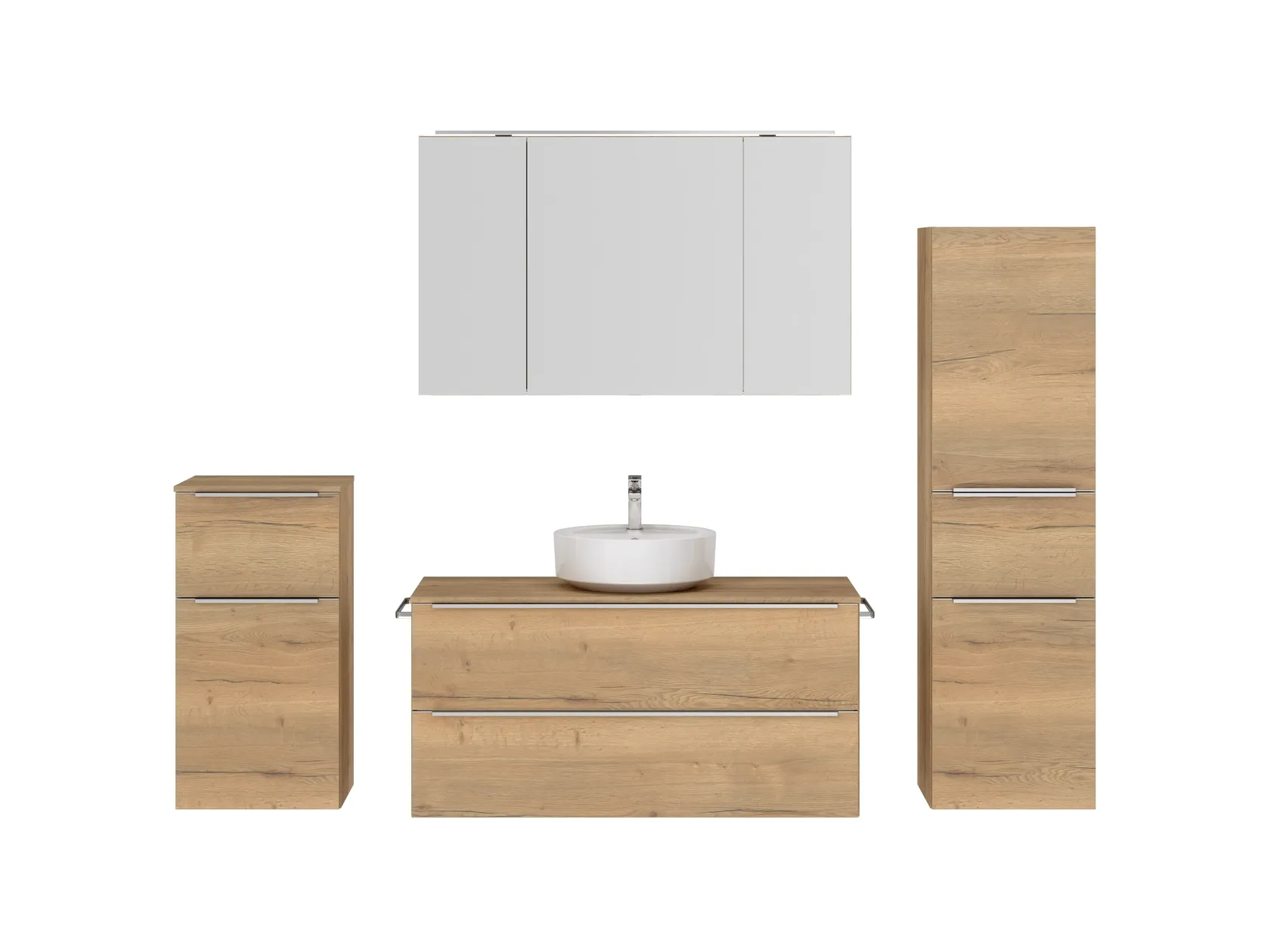 Atlas Ensemble sous vasque avec miroir et colonnes 1