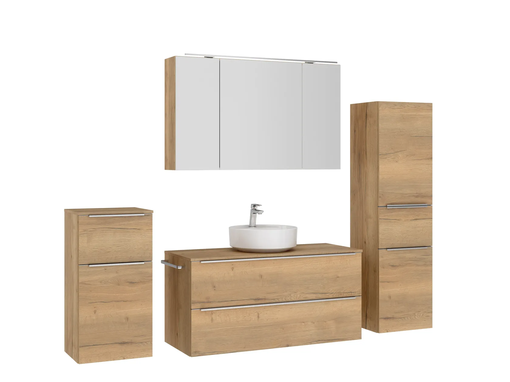 Atlas Ensemble sous vasque avec miroir et colonnes 3