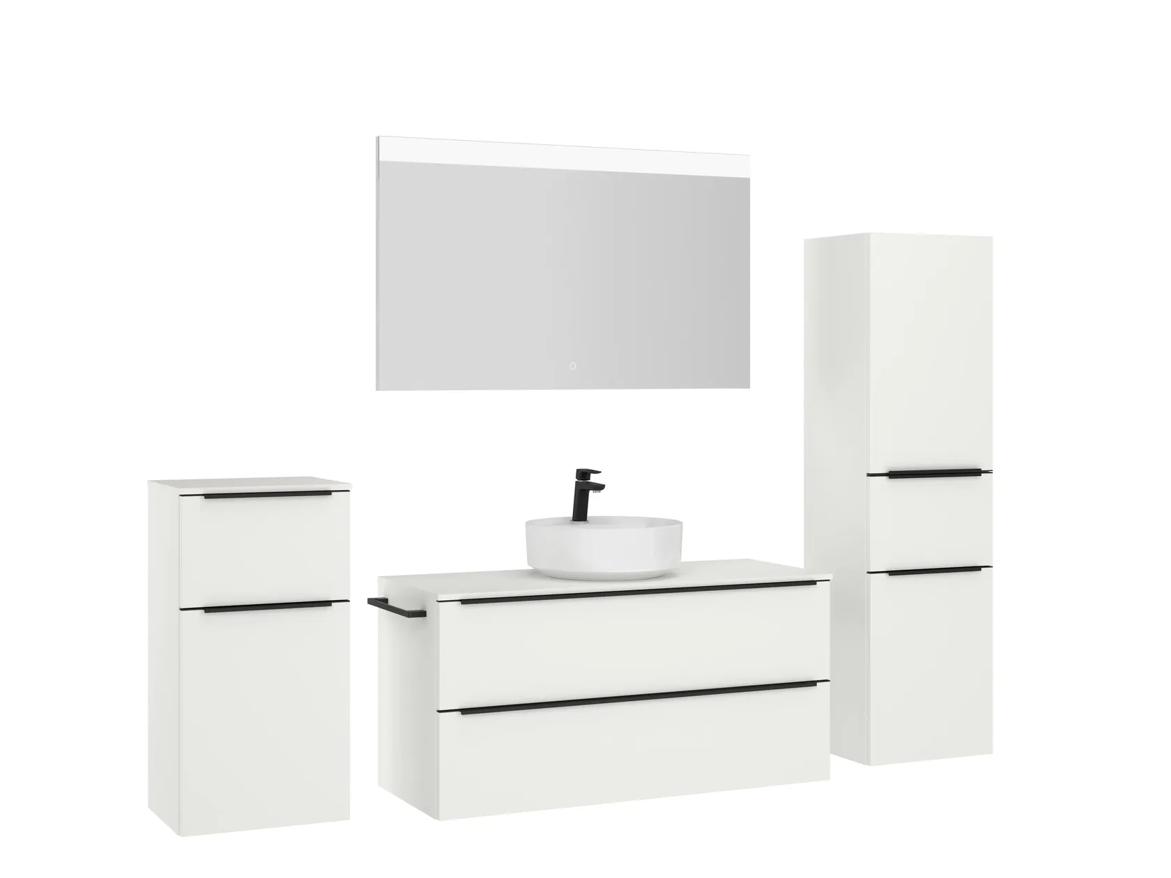 Atlas Ensemble sous vasque avec miroir et colonnes 3