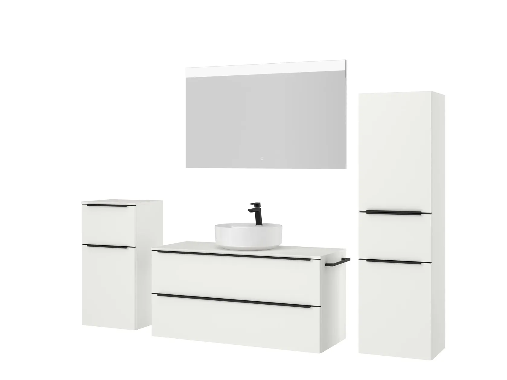 Atlas Ensemble sous vasque avec miroir et colonnes 5