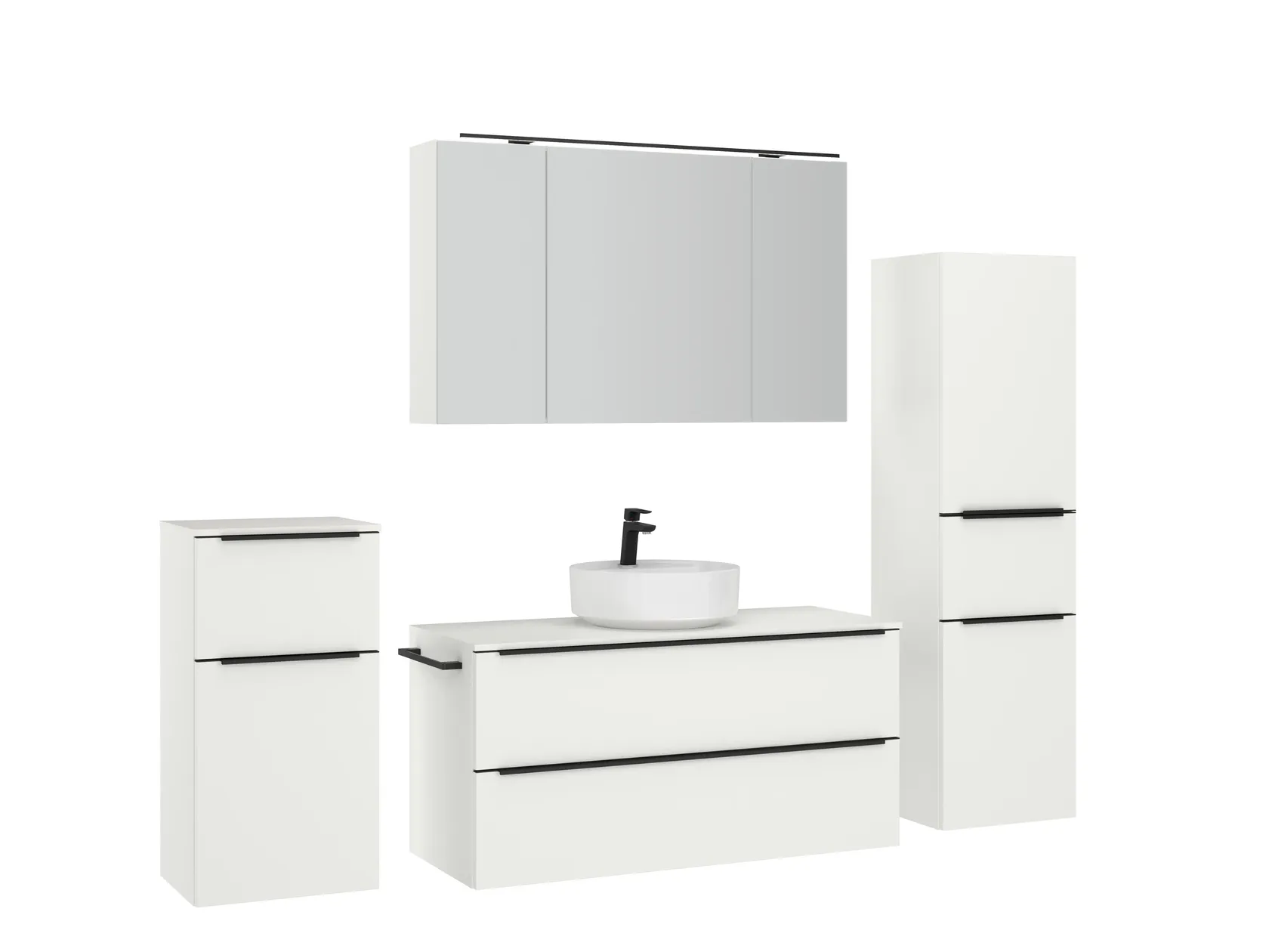 Atlas Ensemble sous vasque avec miroir et colonnes 3