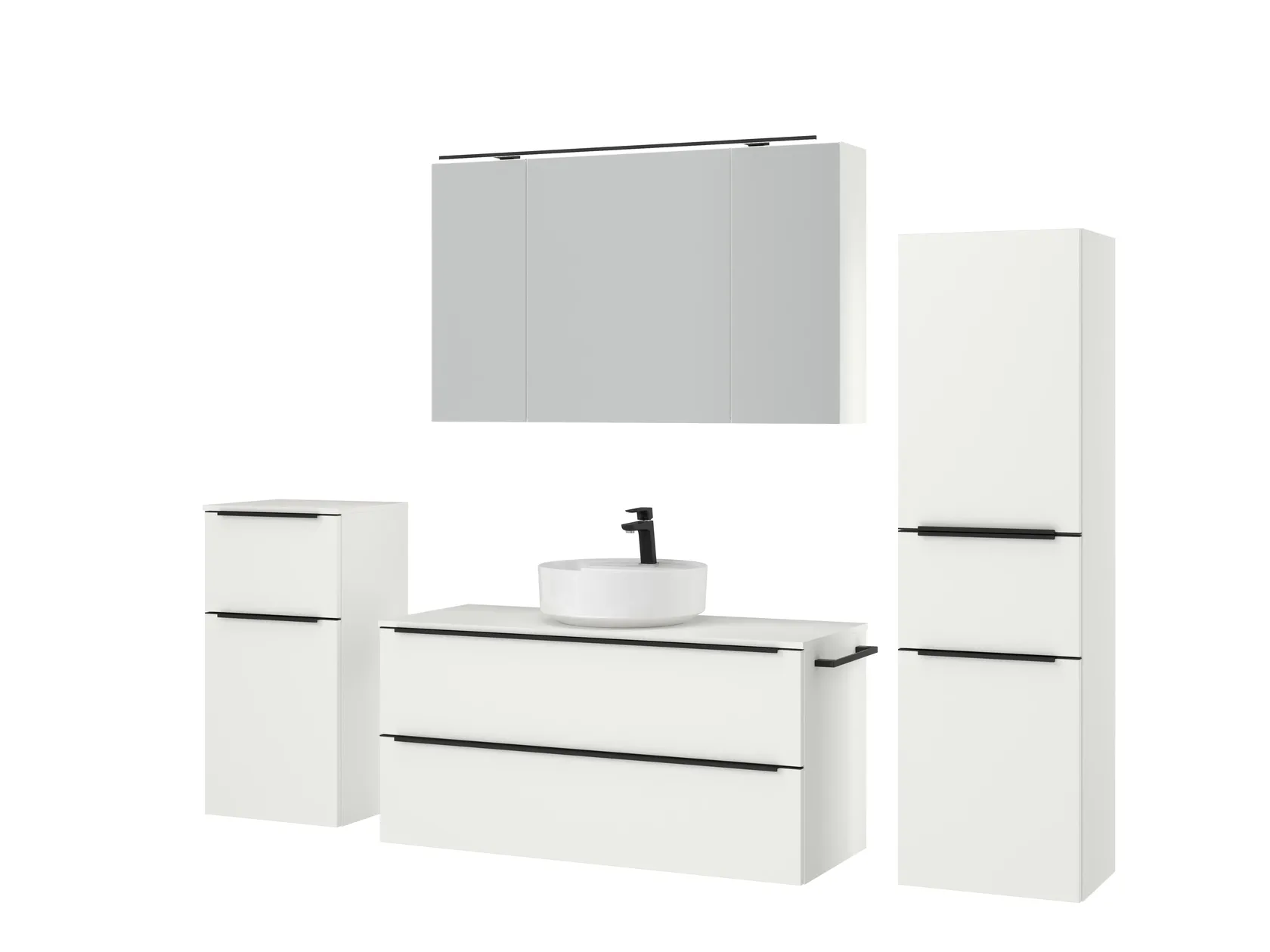 Atlas Ensemble sous vasque avec miroir et colonnes 5