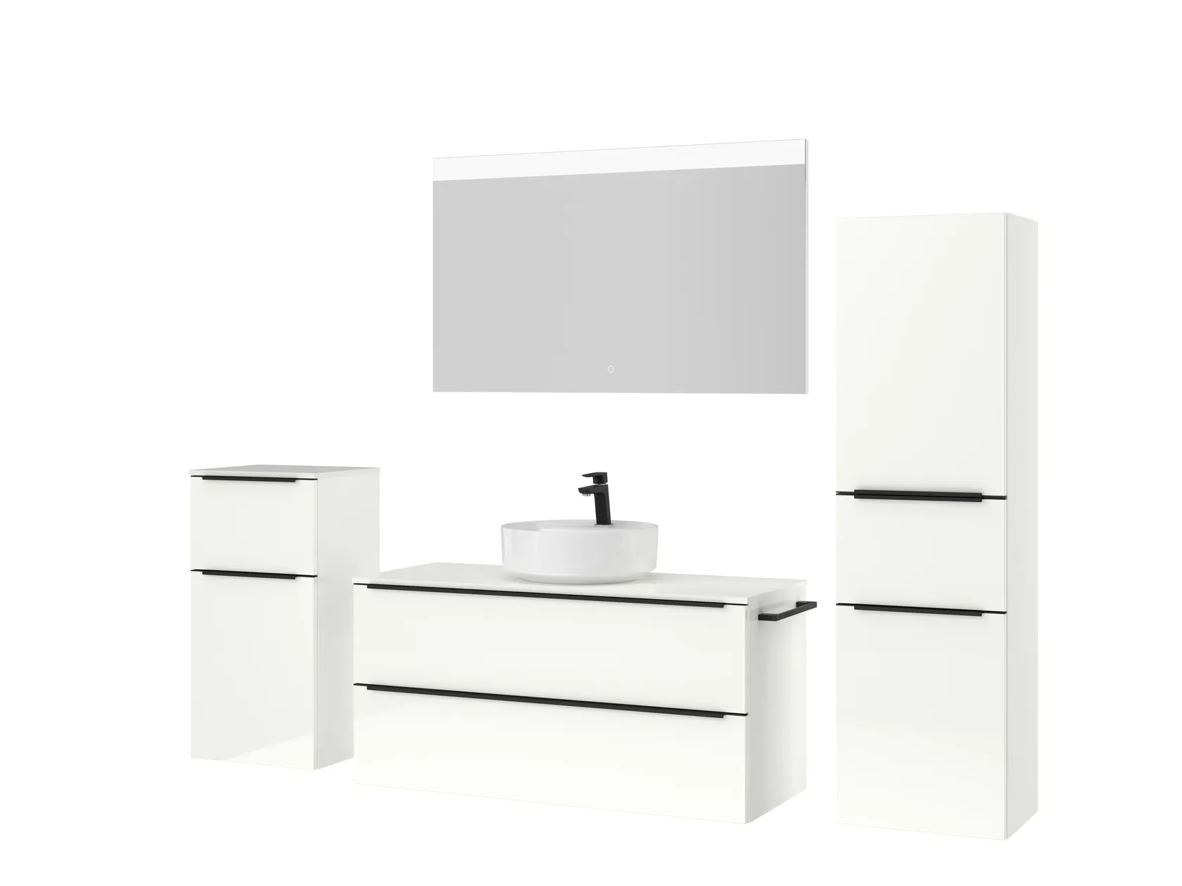 Atlas Ensemble sous vasque avec miroir et colonnes 5