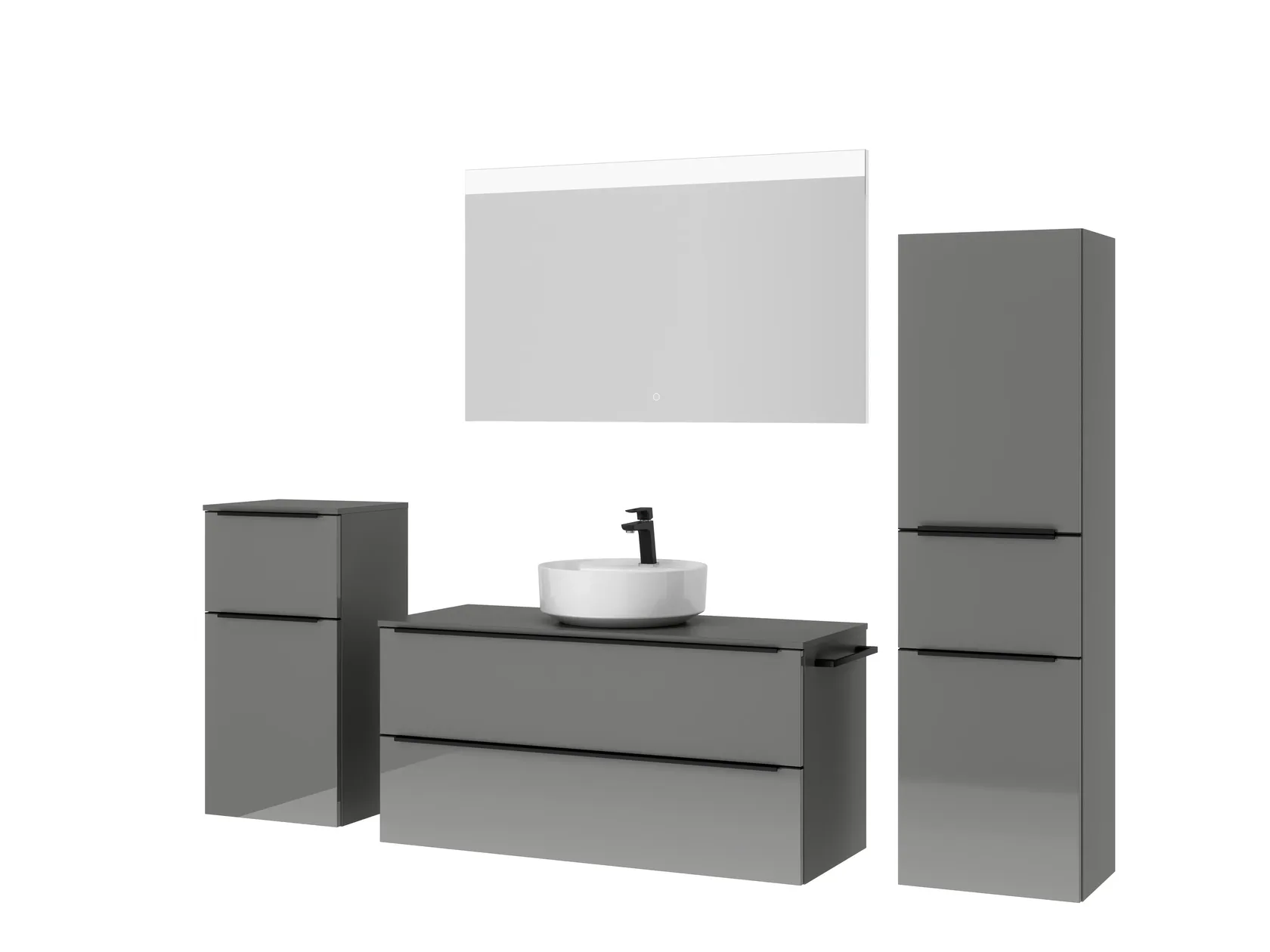 Atlas Ensemble sous vasque avec miroir et colonnes 5