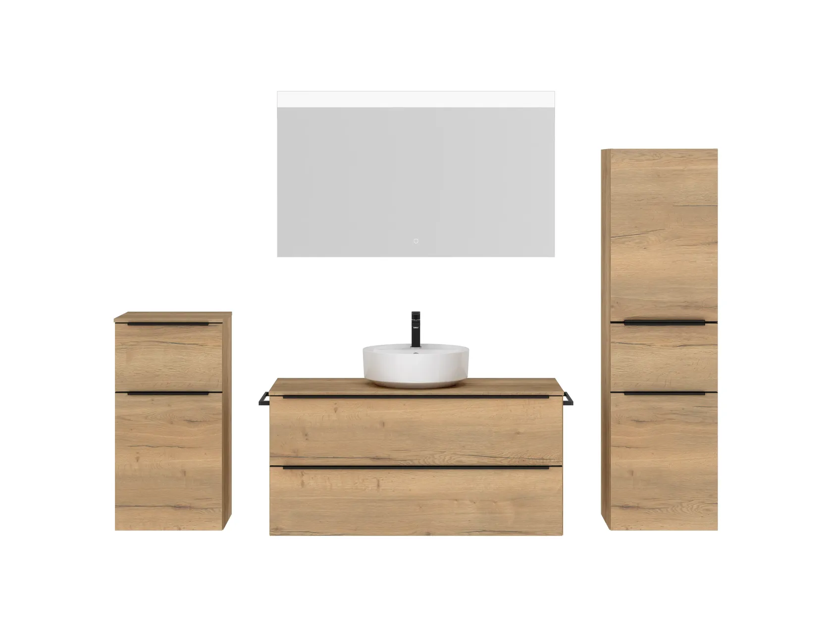 Atlas Ensemble sous vasque avec miroir et colonnes 1