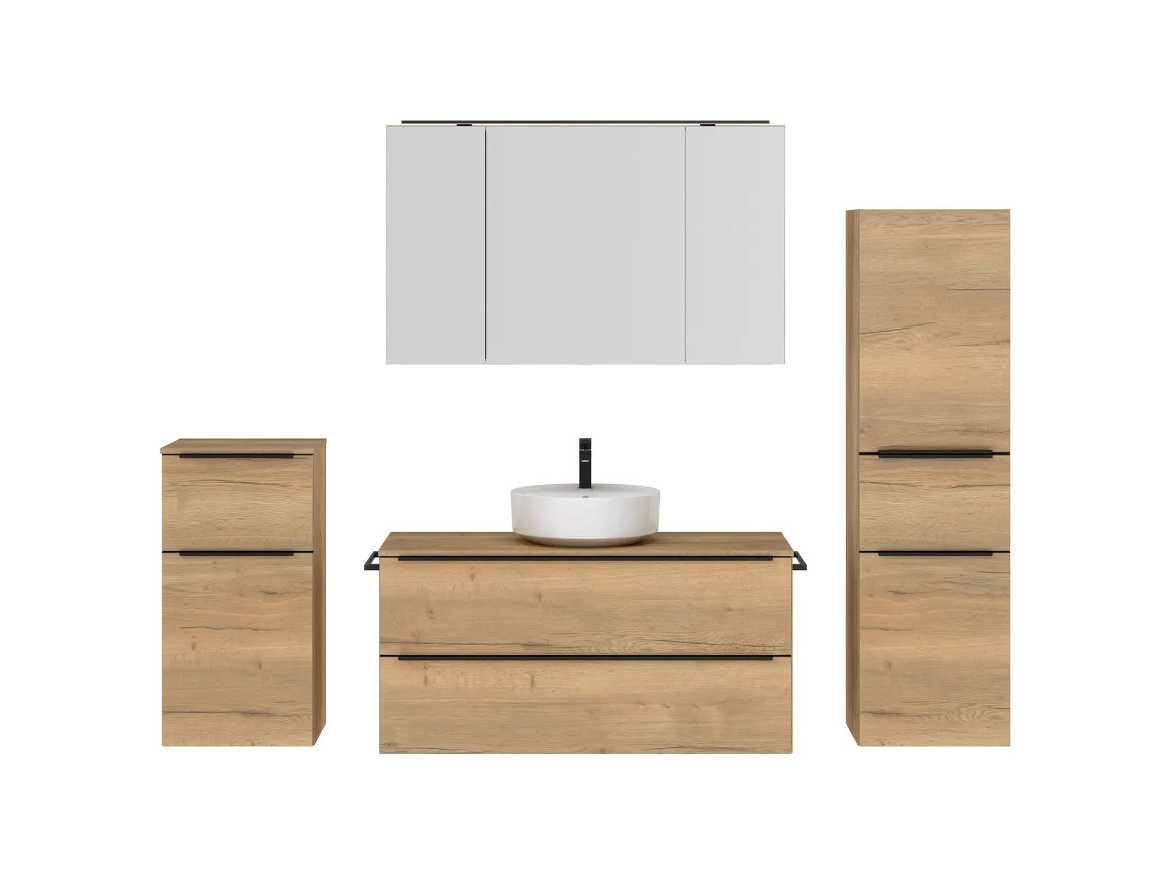 Atlas Ensemble sous vasque avec miroir et colonnes 1