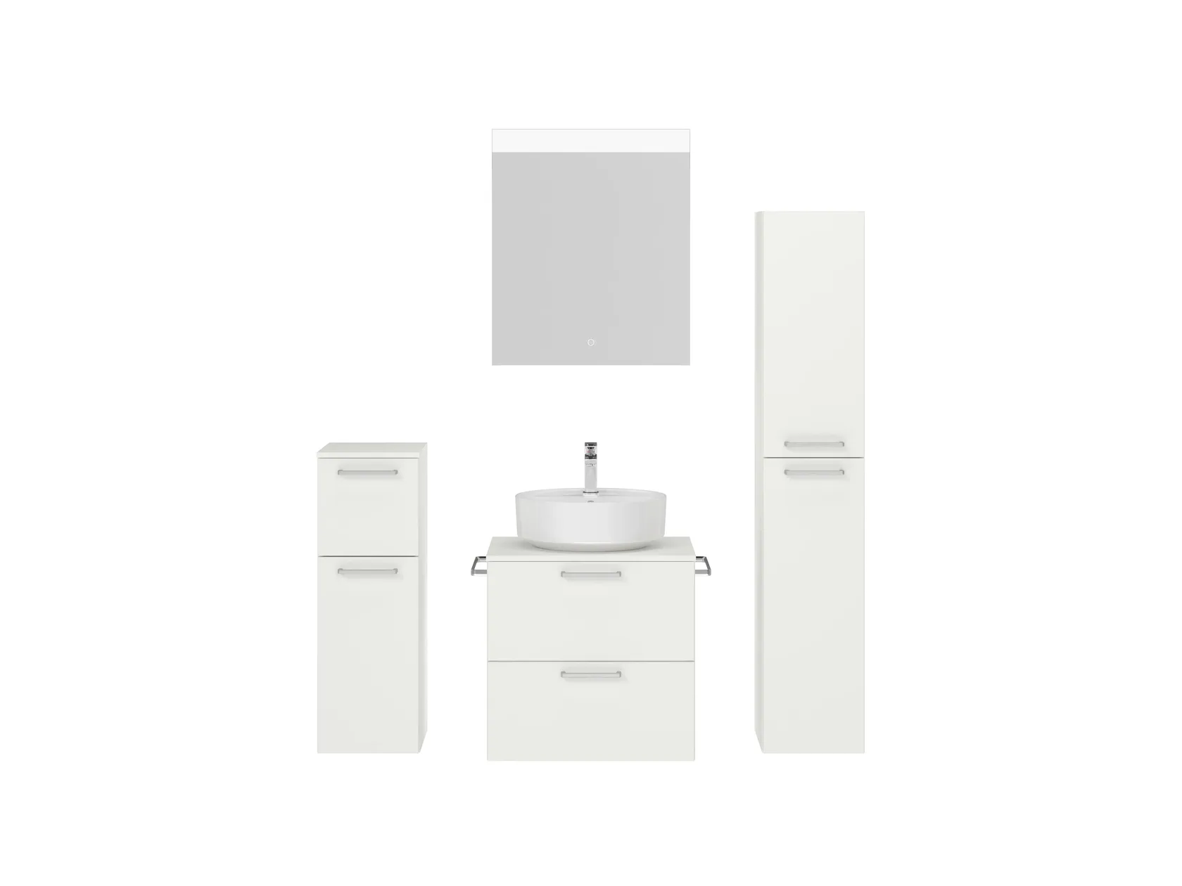 Atlas Ensemble sous vasque avec miroir et colonnes 1