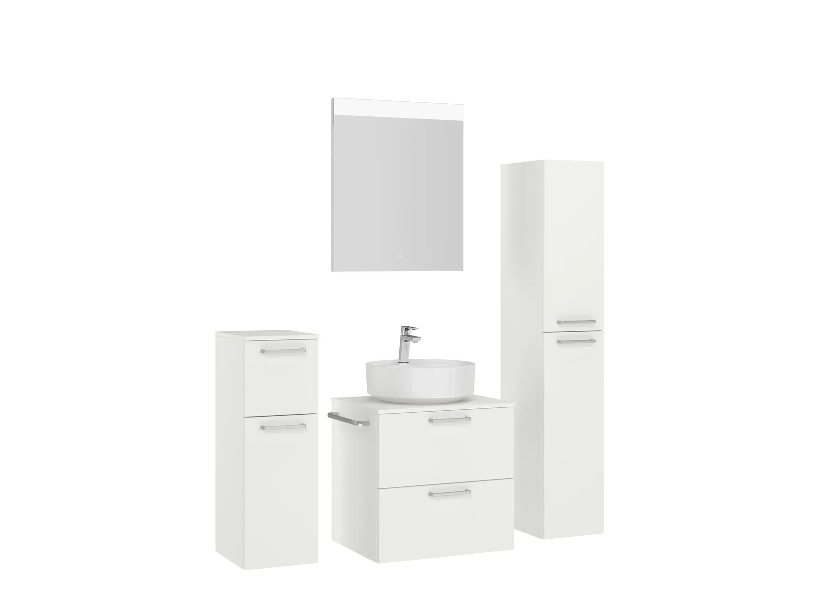 Atlas Ensemble sous vasque avec miroir et colonnes 3