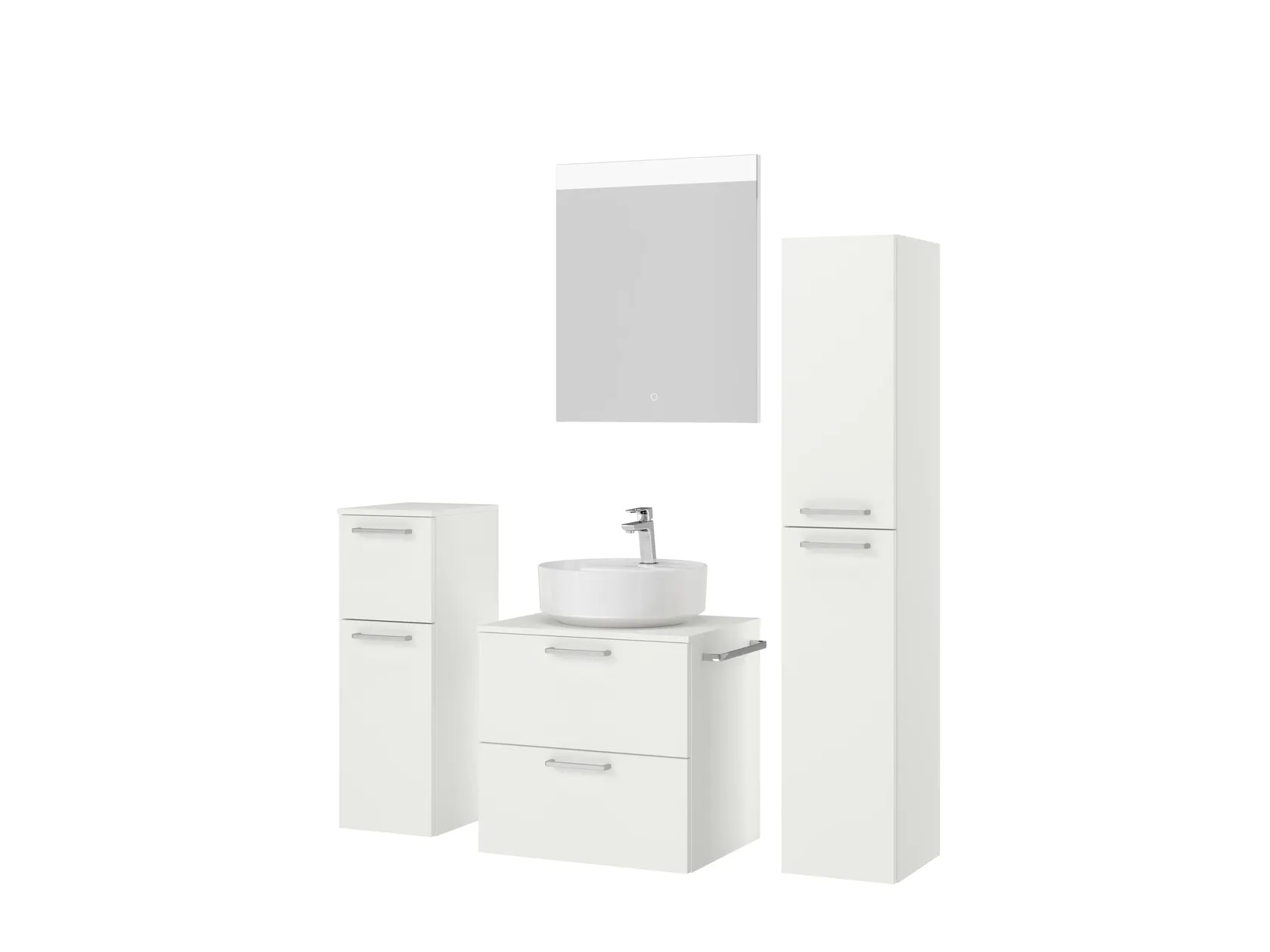 Atlas Ensemble sous vasque avec miroir et colonnes 5