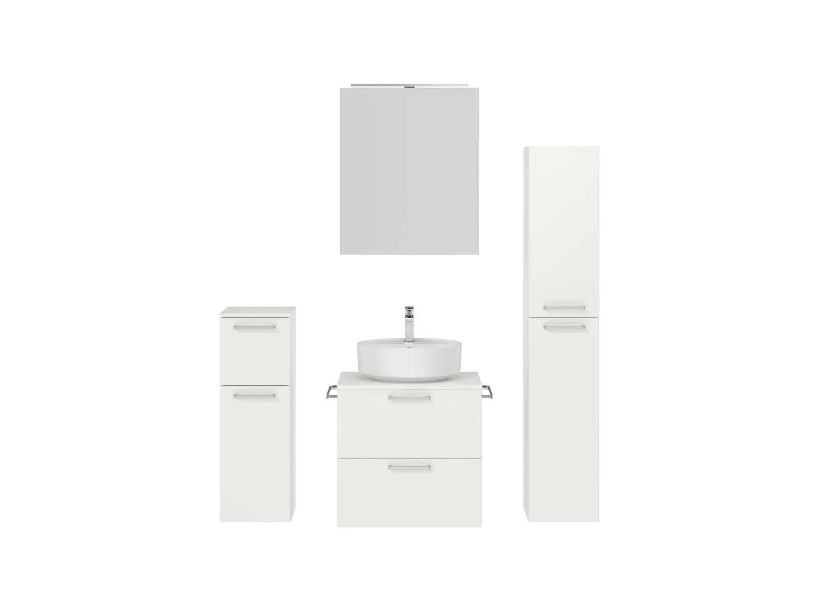 Atlas Ensemble sous vasque avec miroir et colonnes 1