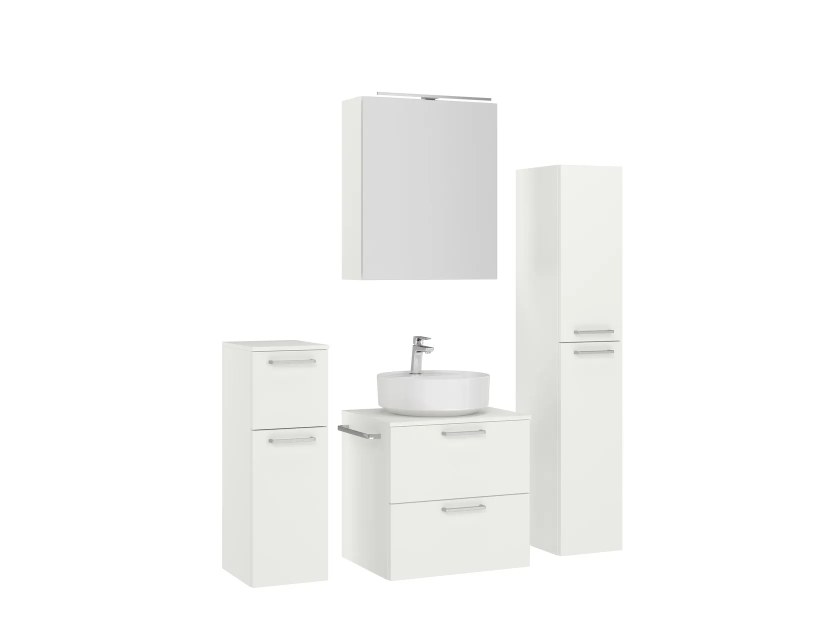 Atlas Ensemble sous vasque avec miroir et colonnes 3