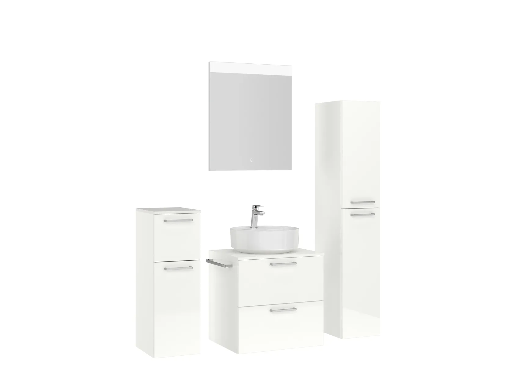 Atlas Ensemble sous vasque avec miroir et colonnes 3