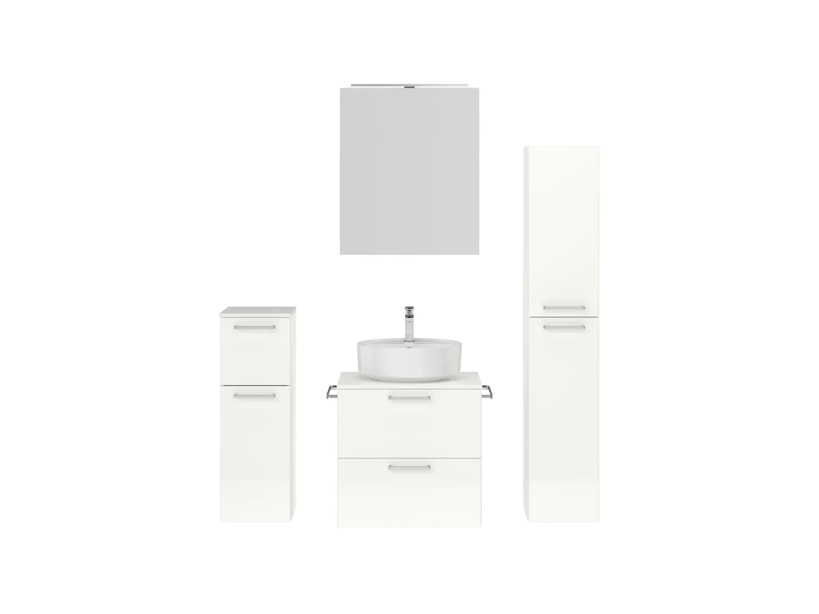 Atlas Ensemble sous vasque avec miroir et colonnes 1