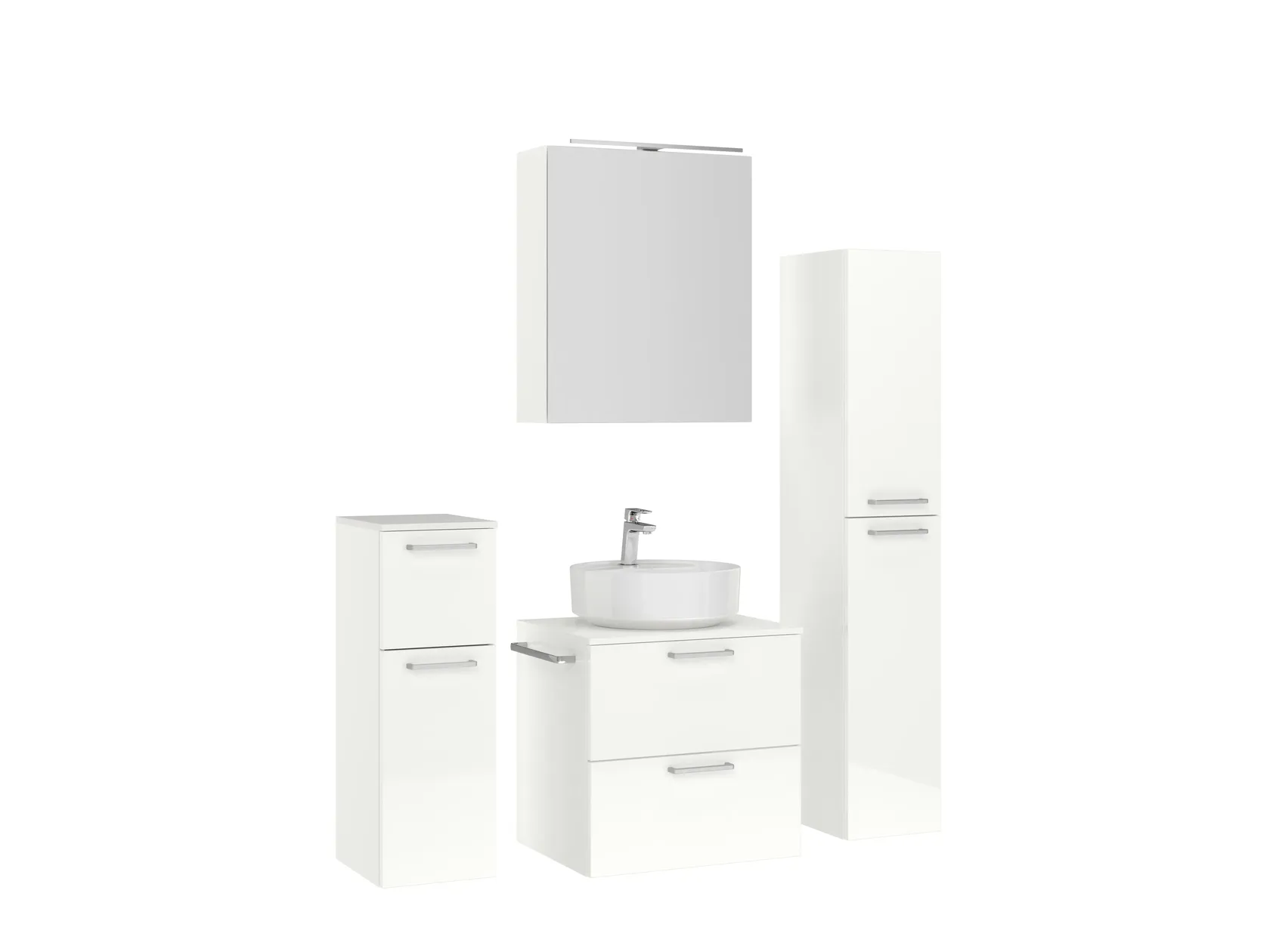 Atlas Ensemble sous vasque avec miroir et colonnes 3