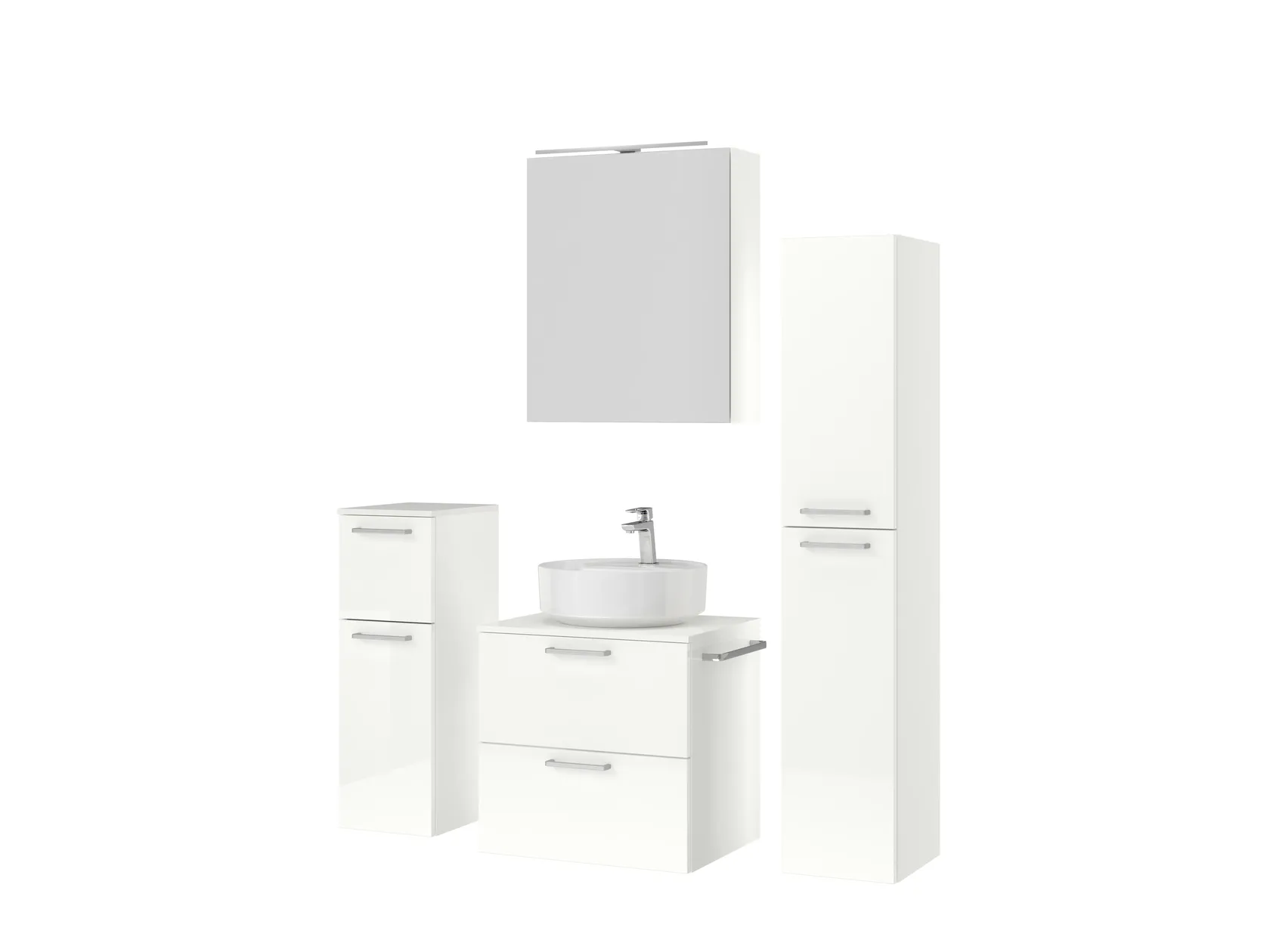 Atlas Ensemble sous vasque avec miroir et colonnes 5