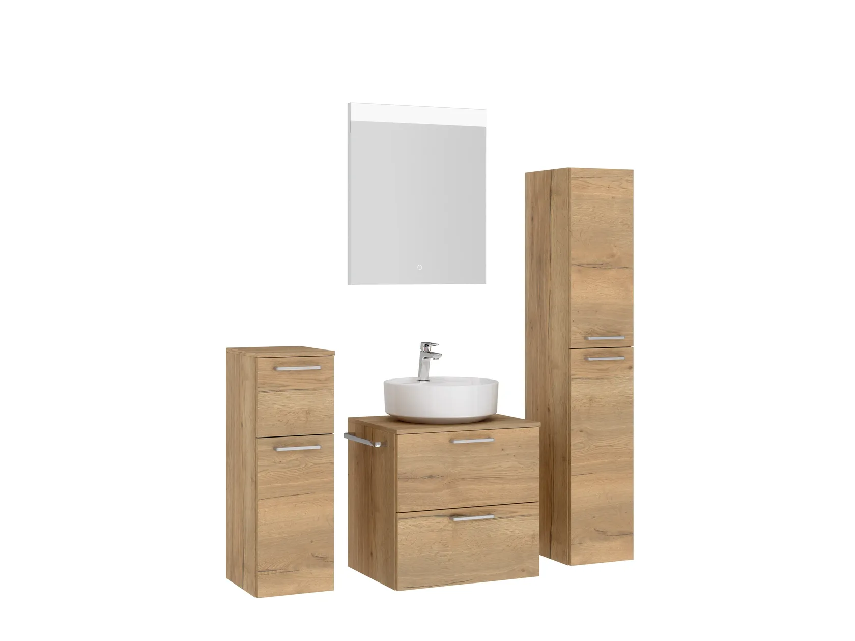 Atlas Ensemble sous vasque avec miroir et colonnes 3