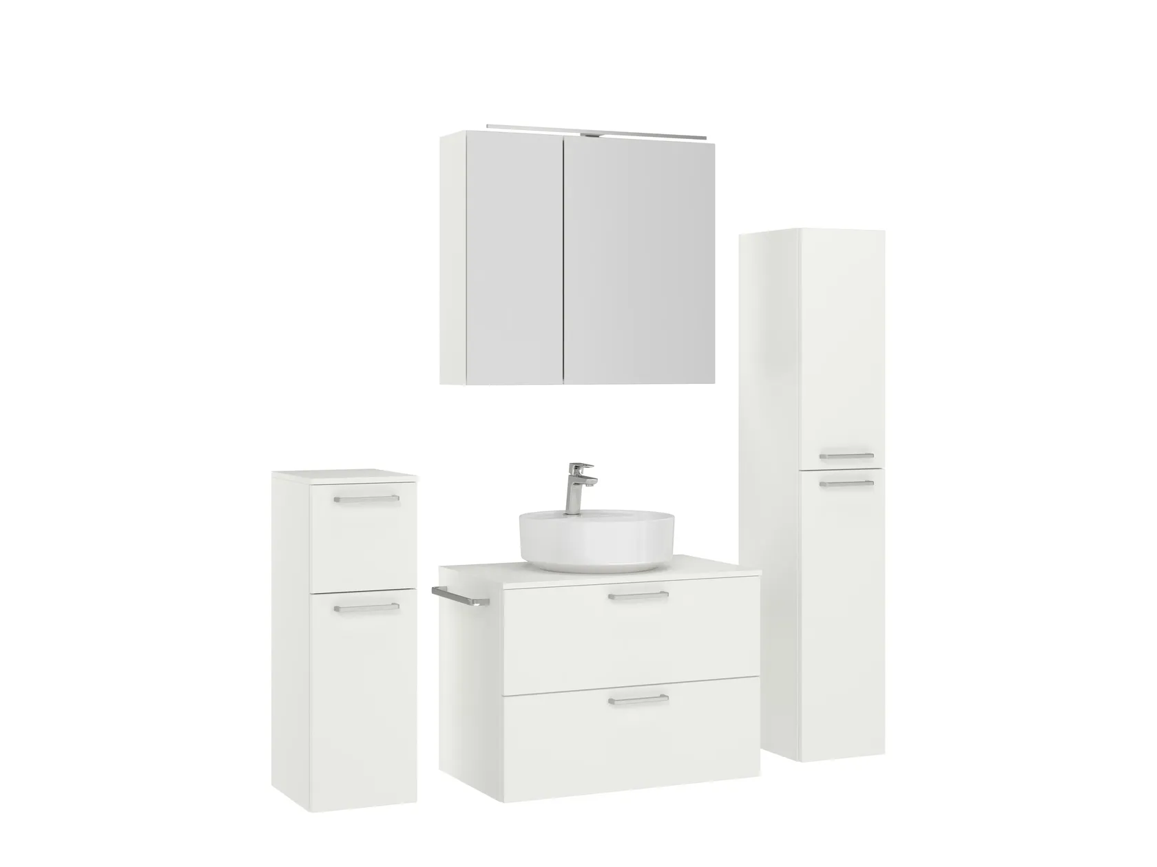 Atlas Ensemble sous vasque avec miroir et colonnes 3