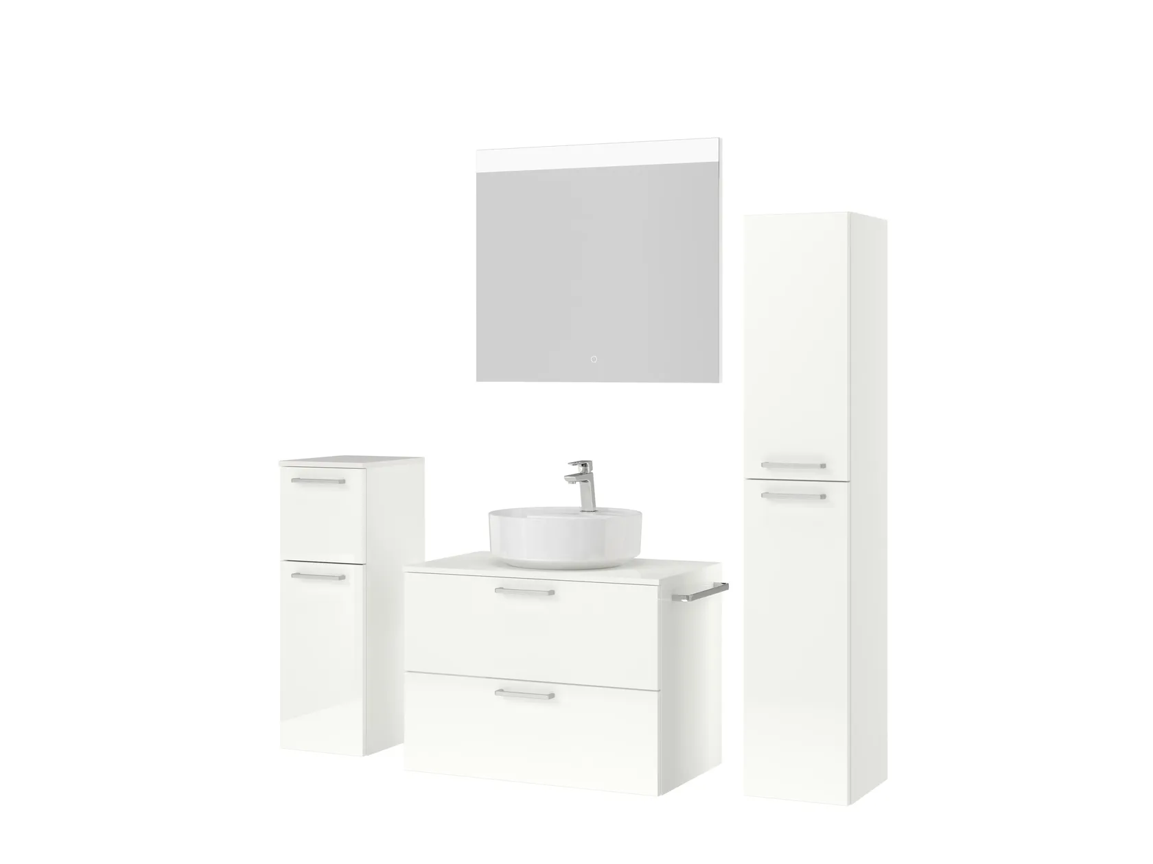 Atlas Ensemble sous vasque avec miroir et colonnes 5