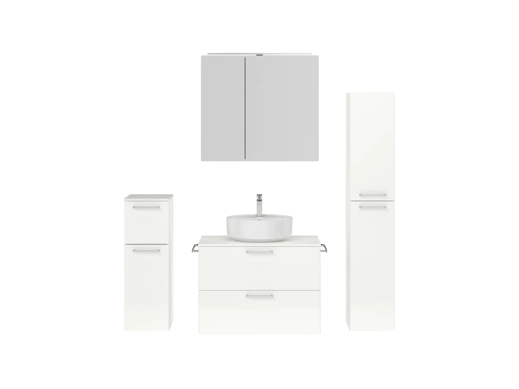 Atlas Ensemble sous vasque avec miroir et colonnes 1