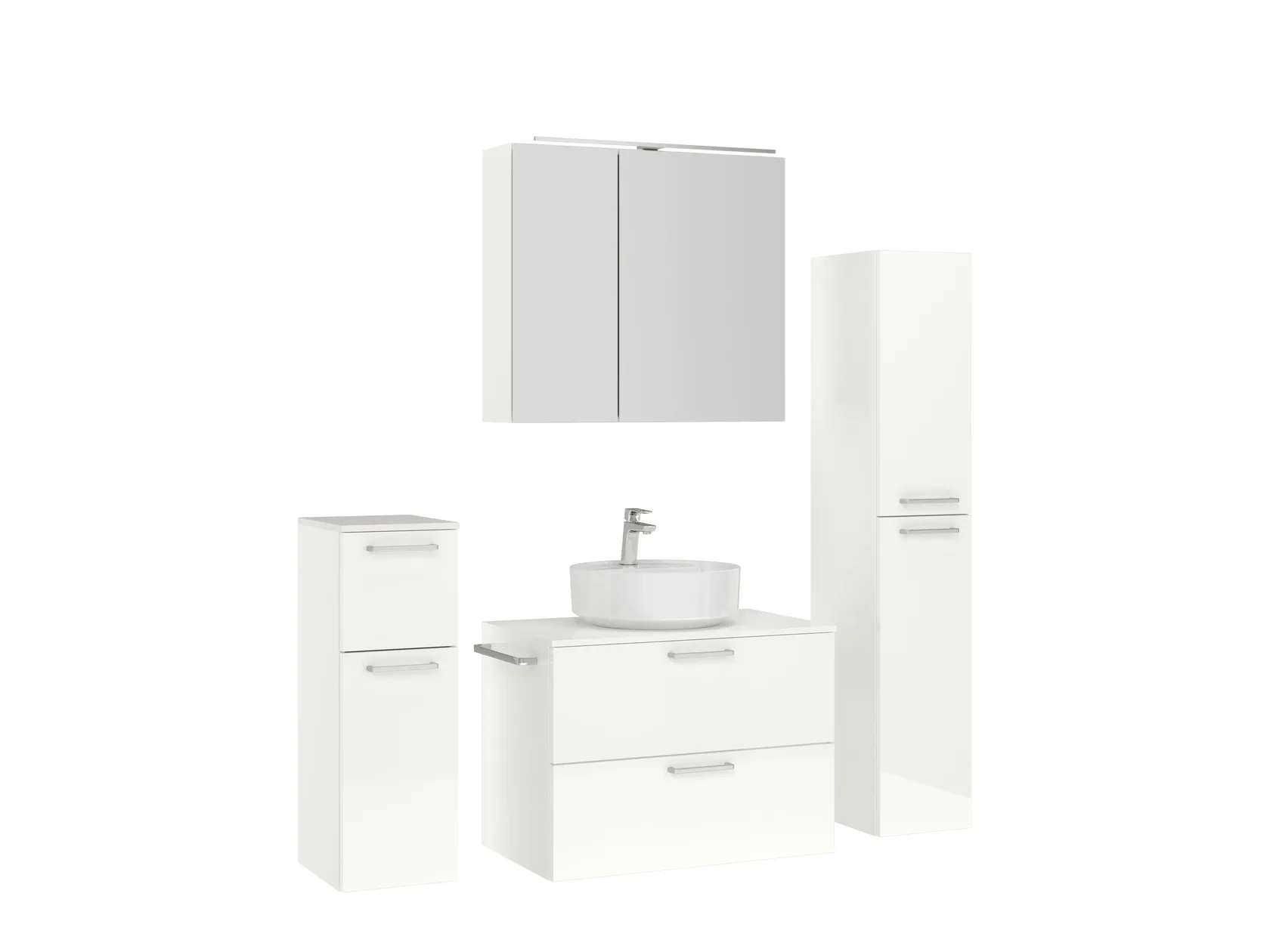 Atlas Ensemble sous vasque avec miroir et colonnes 3