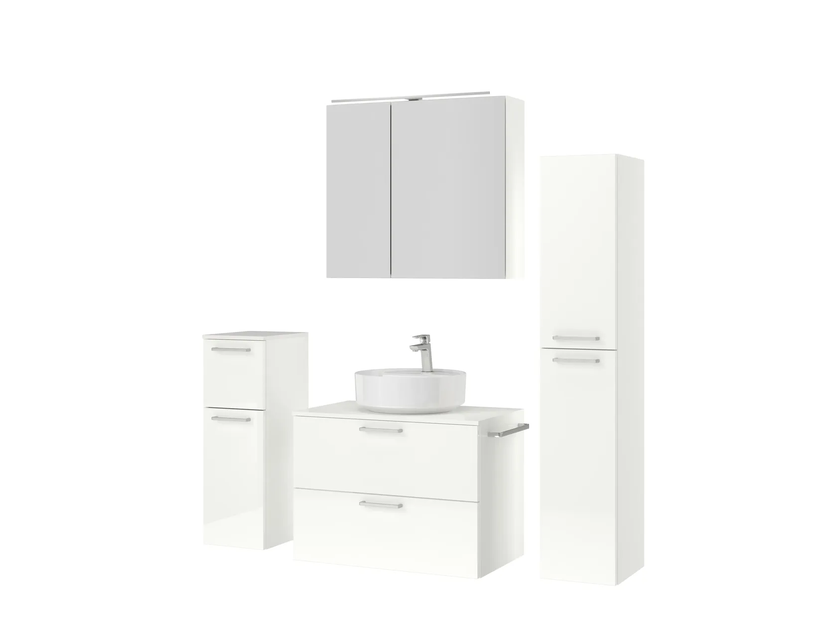 Atlas Ensemble sous vasque avec miroir et colonnes 5