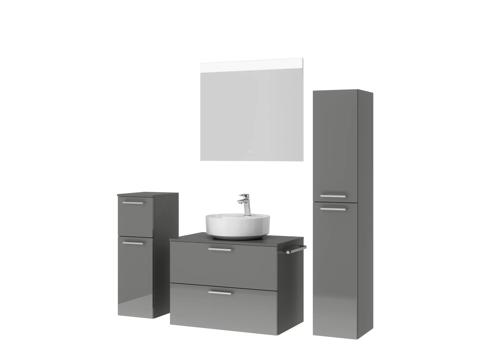 Atlas Ensemble sous vasque avec miroir et colonnes 5