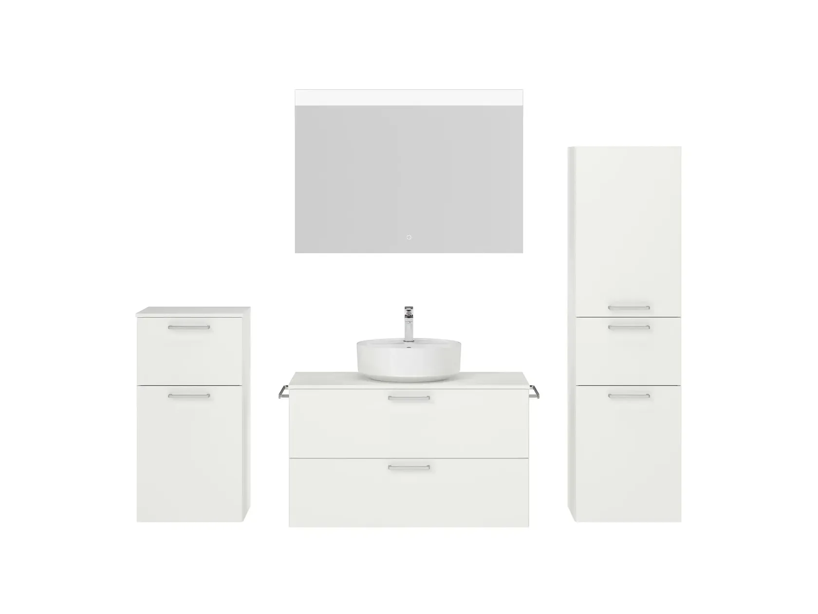 Atlas Ensemble sous vasque avec miroir et colonnes 1