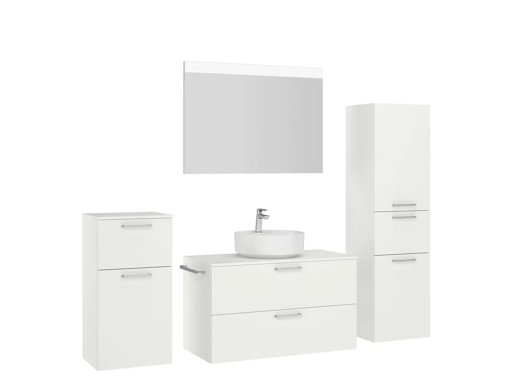 Atlas Ensemble sous vasque avec miroir et colonnes 3