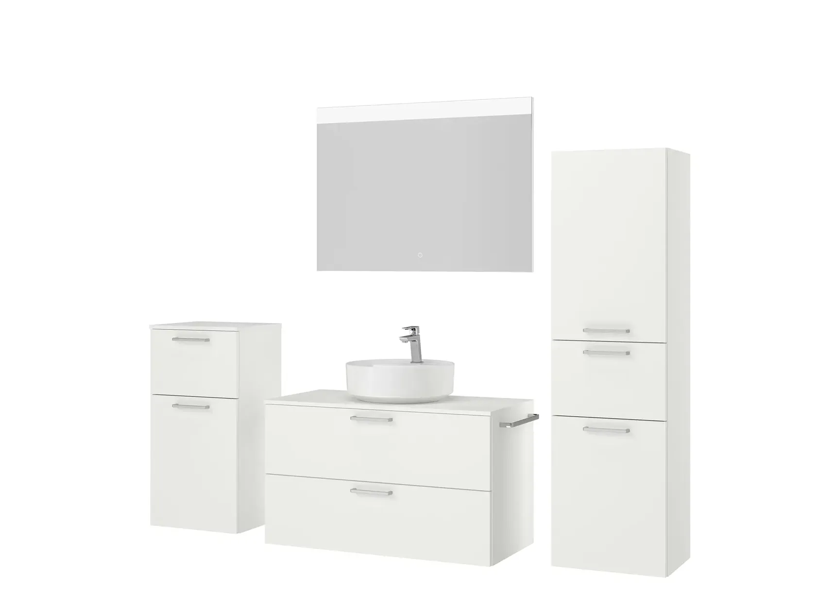 Atlas Ensemble sous vasque avec miroir et colonnes 5