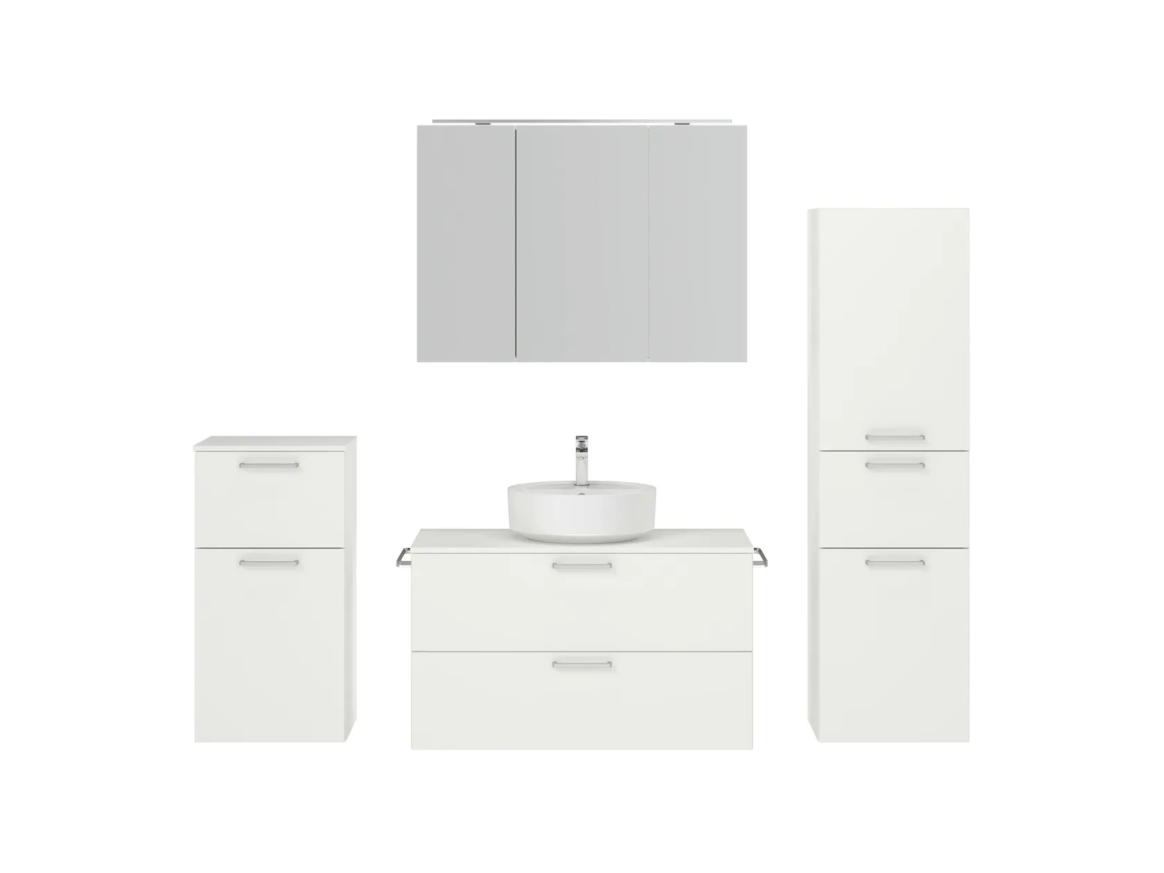 Atlas Ensemble sous vasque avec miroir et colonnes 1