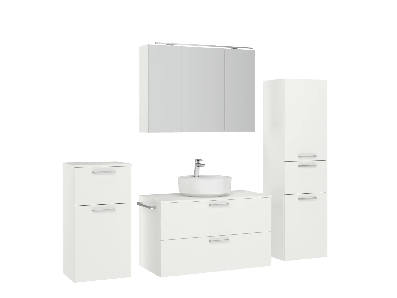 Atlas Ensemble sous vasque avec miroir et colonnes 3