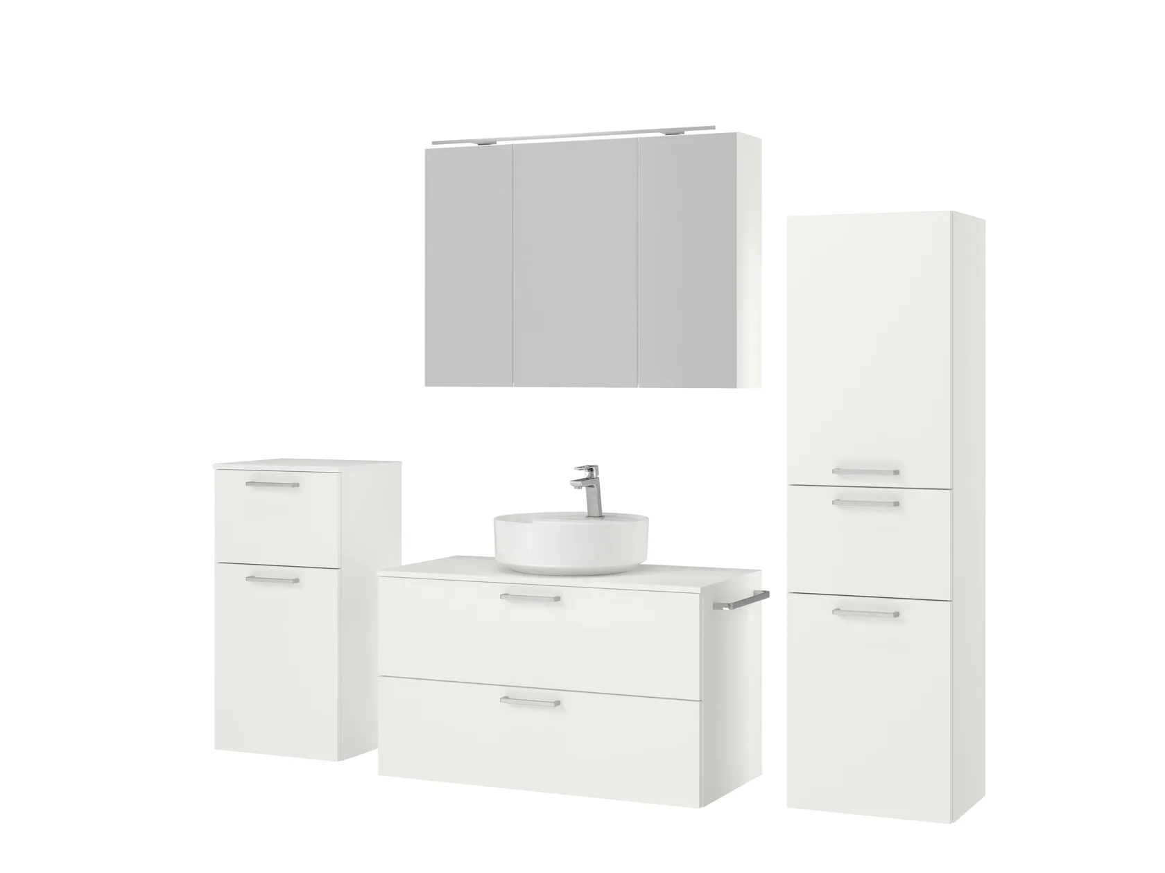 Atlas Ensemble sous vasque avec miroir et colonnes 5