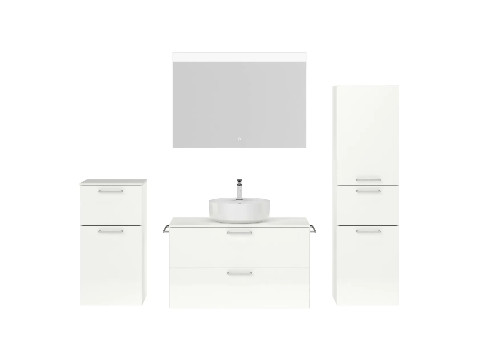 Atlas Ensemble sous vasque avec miroir et colonnes 1