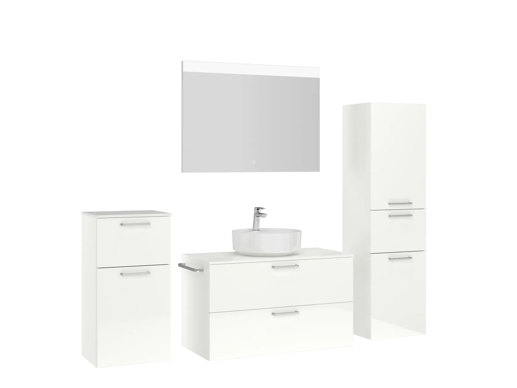 Atlas Ensemble sous vasque avec miroir et colonnes 3