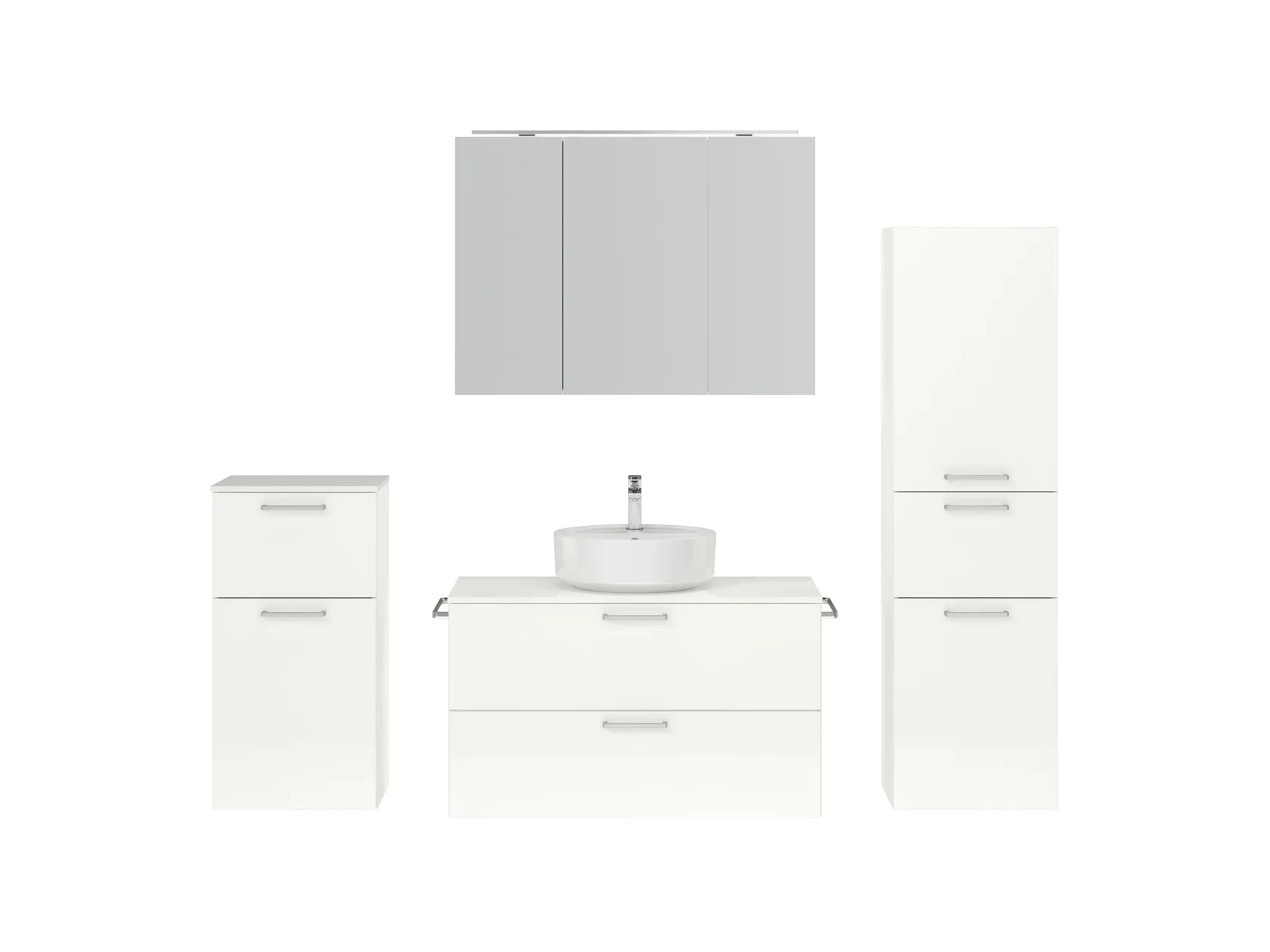 Atlas Ensemble sous vasque avec miroir et colonnes 1