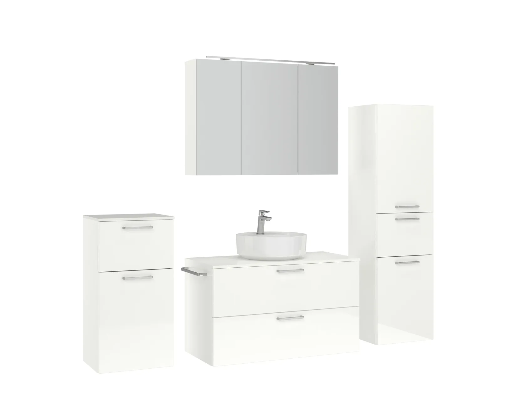 Atlas Ensemble sous vasque avec miroir et colonnes 3