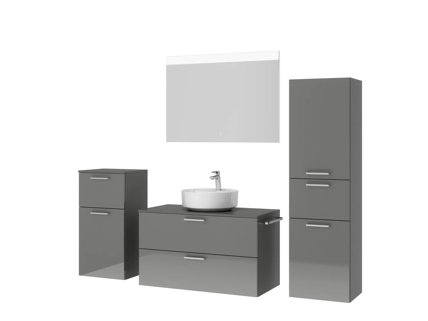 Atlas Ensemble sous vasque avec miroir et colonnes 5