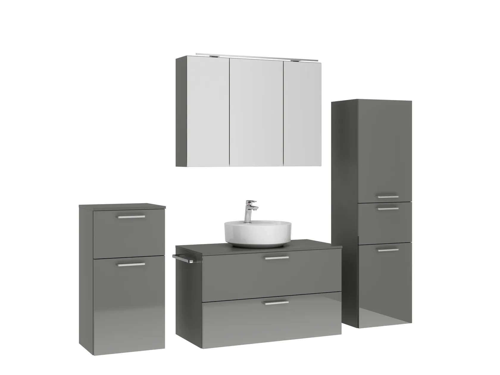 Atlas Ensemble sous vasque avec miroir et colonnes 3