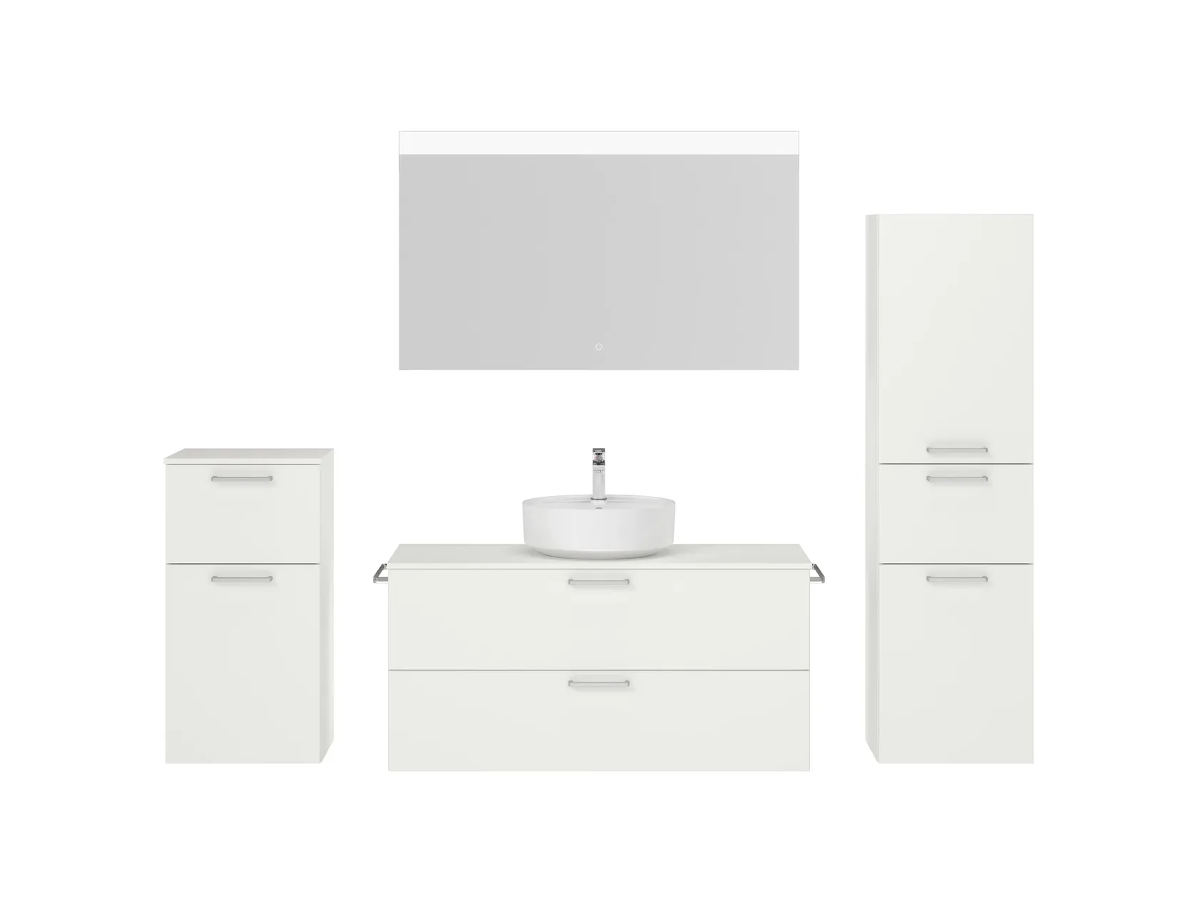 Atlas Ensemble sous vasque avec miroir et colonnes 1